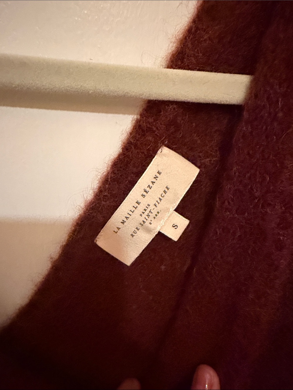 Sezane Mohair Sweater, Maroon, Size S - Picture 3 of 3